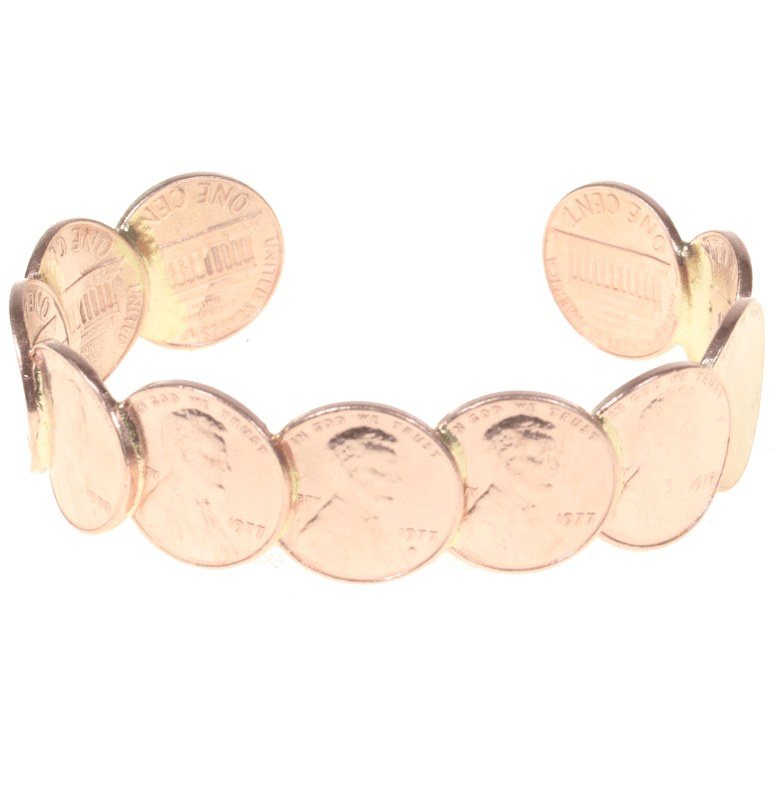 Polished penny bracelet